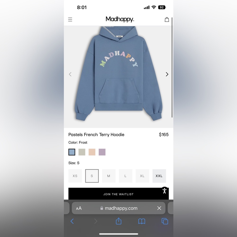 Madhappy Blue Hoodie with Multicolor Logo - Picture 2 of 8
